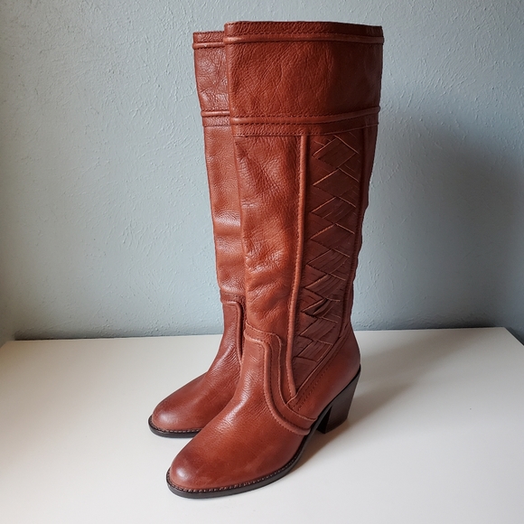 Vintage Fossil Brand 70's Style Boho Genuine Leather Boots Western Festival 8 - Picture 13 of 13
